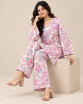 Pastel Bloom Ivory Floral Kurti & Palazzo Co-ord Set