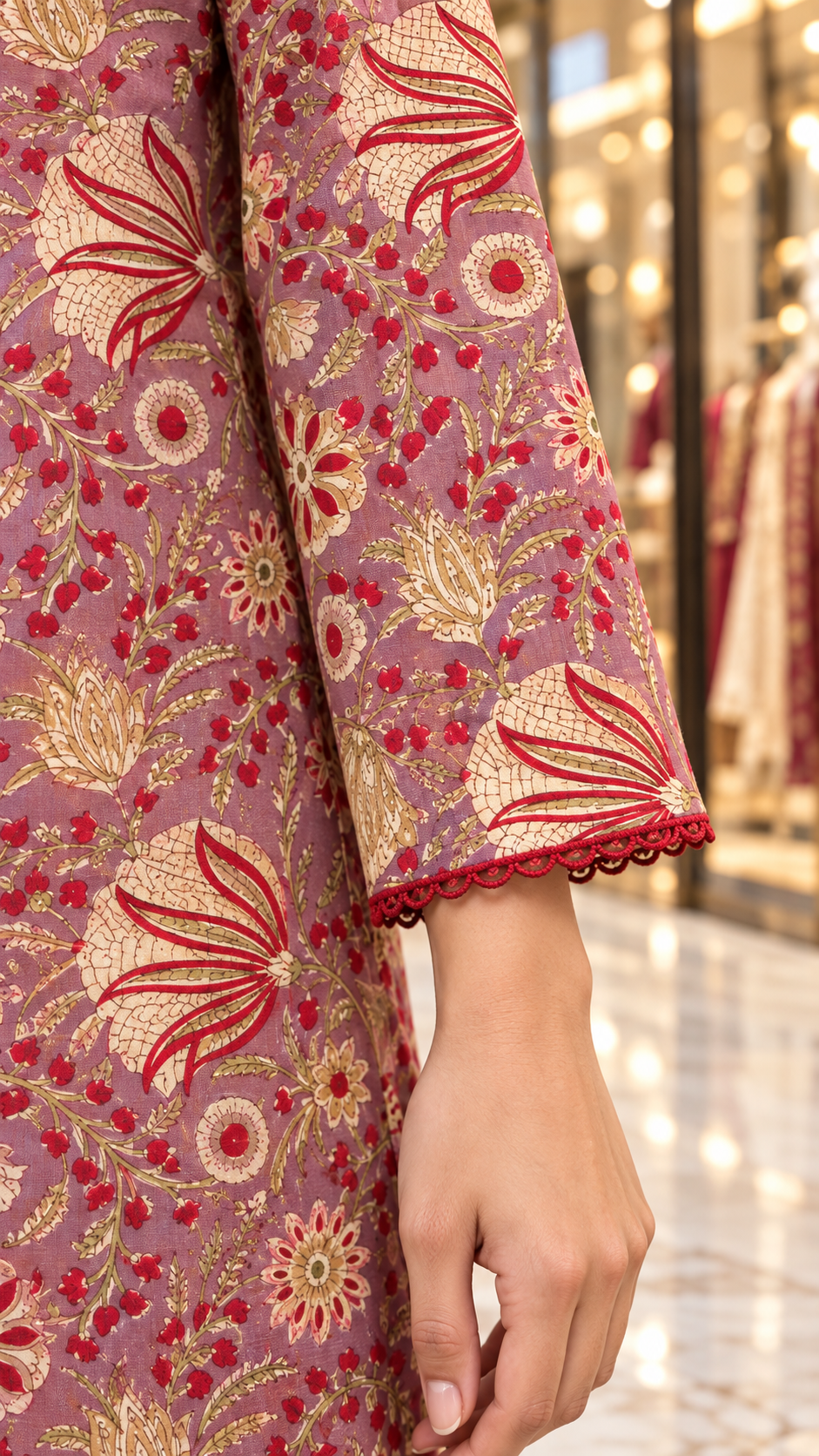 Dusty Rose Floral Kurta & Palazzo Set | Gulbahar