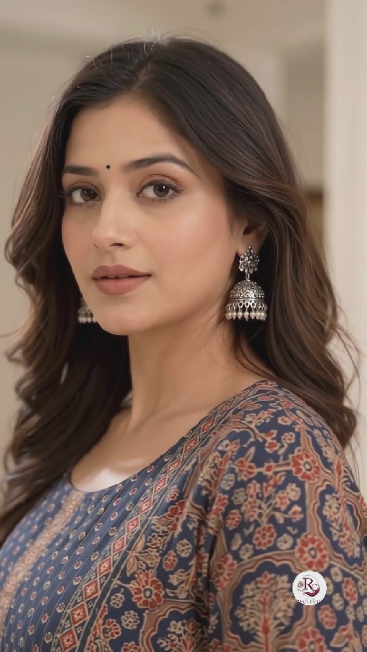 Navy Floral Kurta Palazzo Set with Dupatta | Neelara